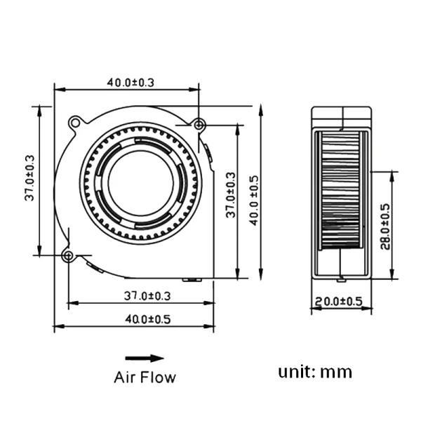 Radial Lüfter 24V 4020